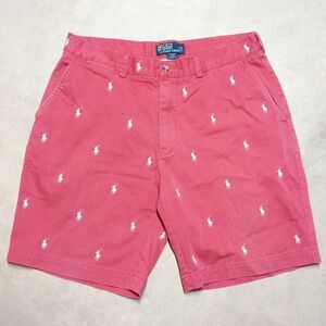 Polo Ralph Lauren Prospect Chino Shorts Size 34 All Over Pony Logo Cotton Preppy